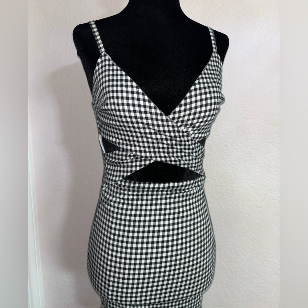 Windsor black & white gingham mini dress S - Picture 2 of 6